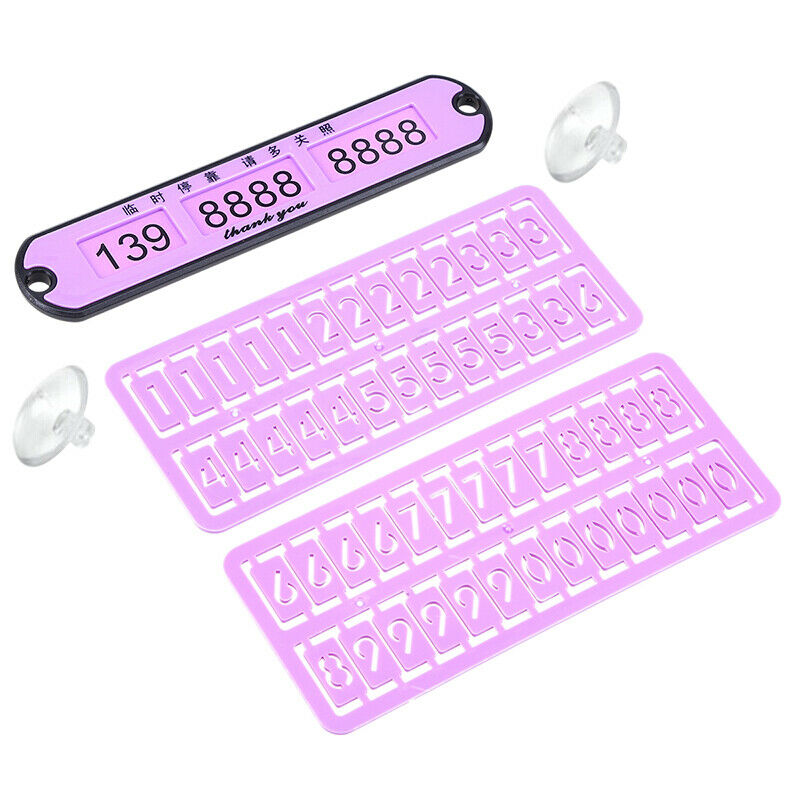 Car Auto Parking Phone Number Notice Plate Temporary Stop Accessories Purple