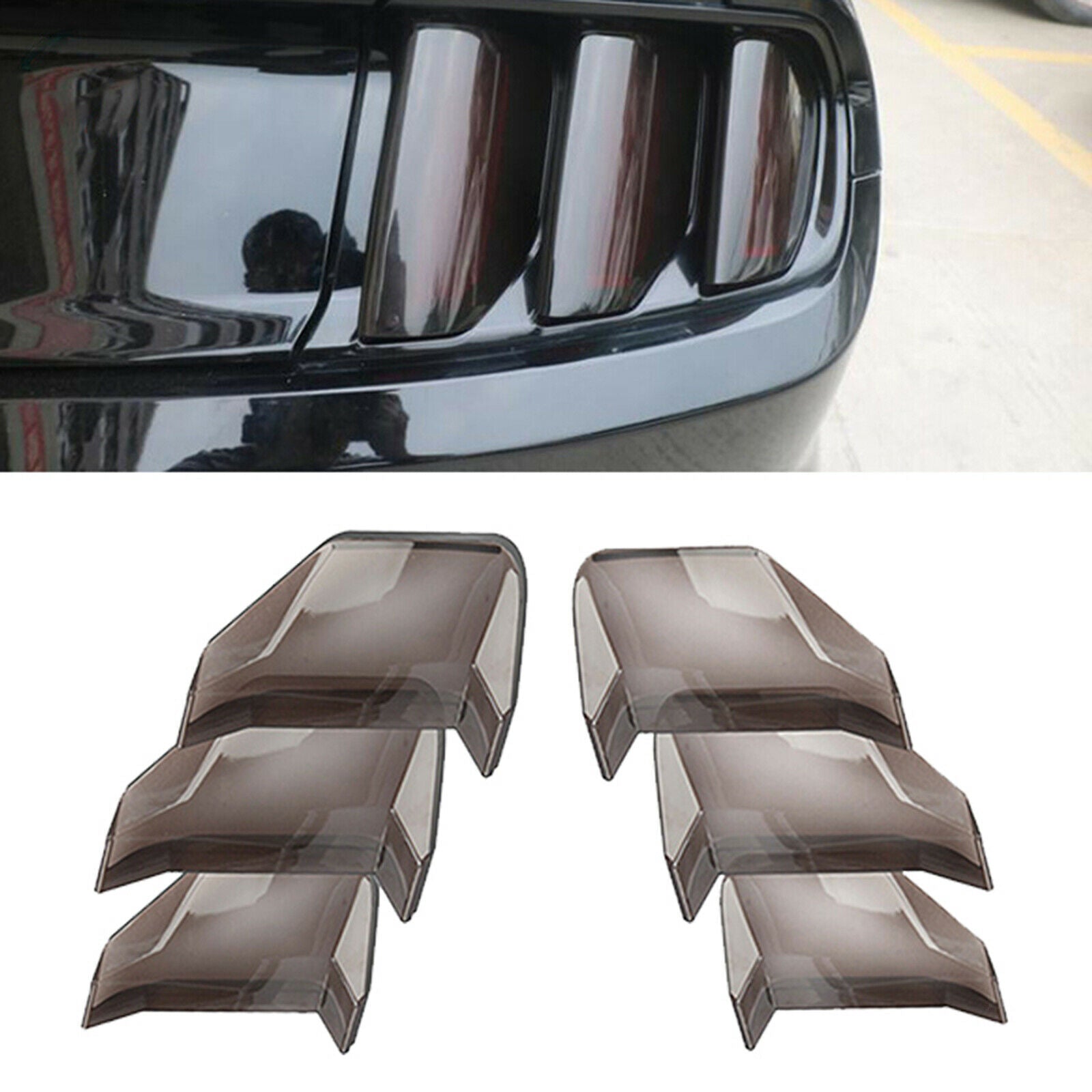 6Pcs Rear Tail Light Lamp Cover Guard for Ford Mustang 2018 2019 Decorative