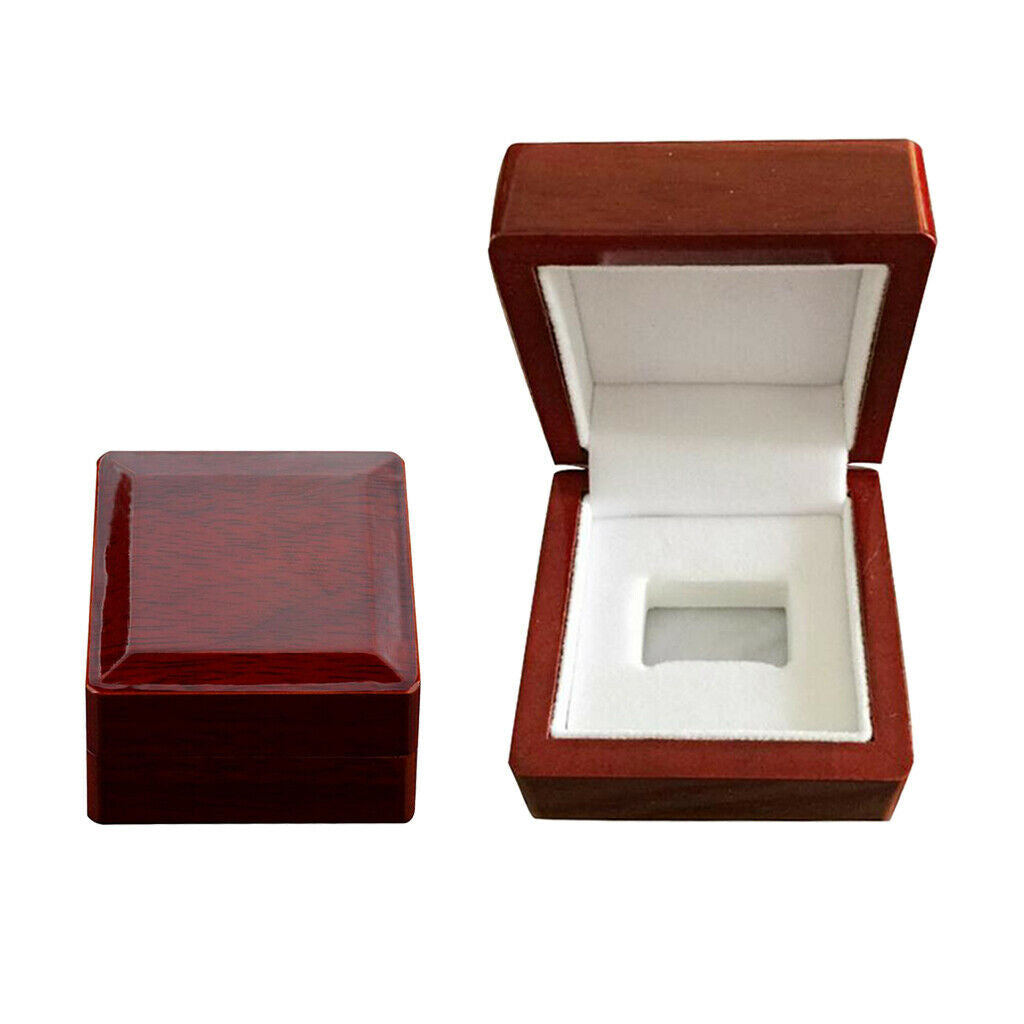 2x Wood Display Box Championship Wedding Rings Organizer Holder Showcase