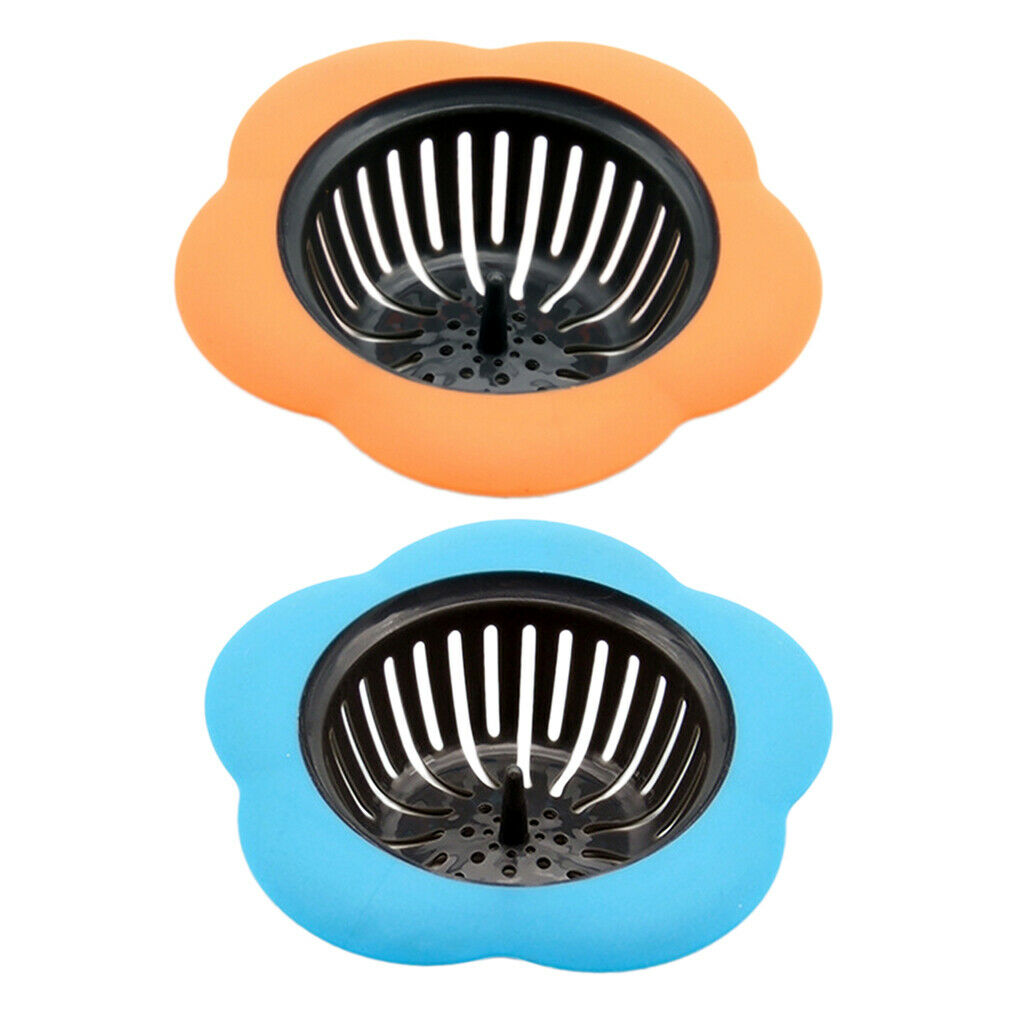 2Pcs Kitchen Drain Shower Tub Strainer Cover Sink Trap Basin Stopper