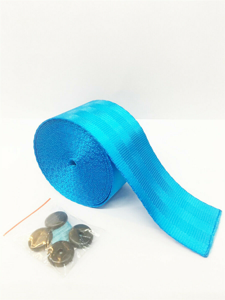3.6M Seat Belt Blue Polyeste Fiber Seat Lap Retractable Car Safety Strap