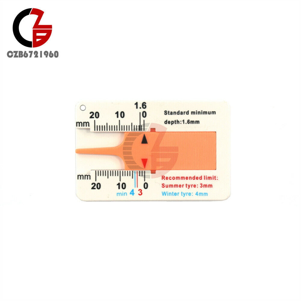 Plastic Measure Tool 0-20mm Auto Car Tyre Tread Read Depthometer Depth Gauge