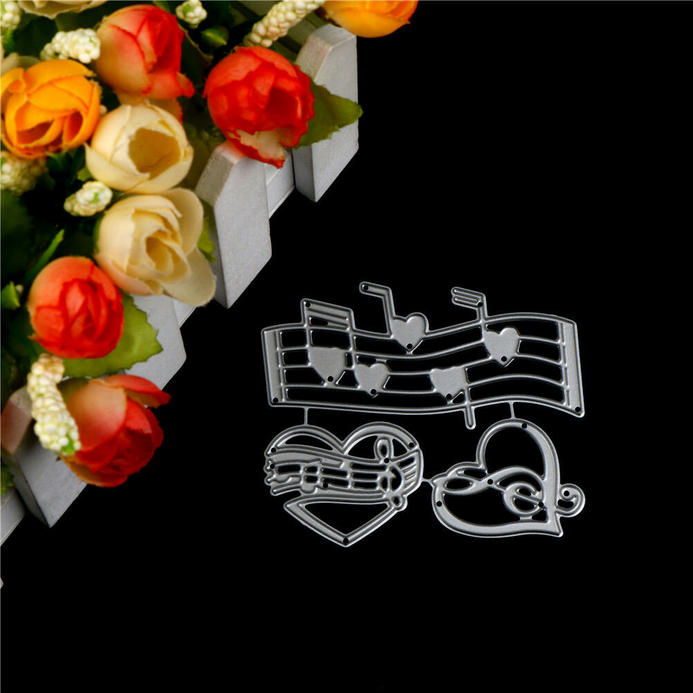 Music Heart Embossing Cutting Dies for Scrapbooking Decor Craft Card Maki.l8