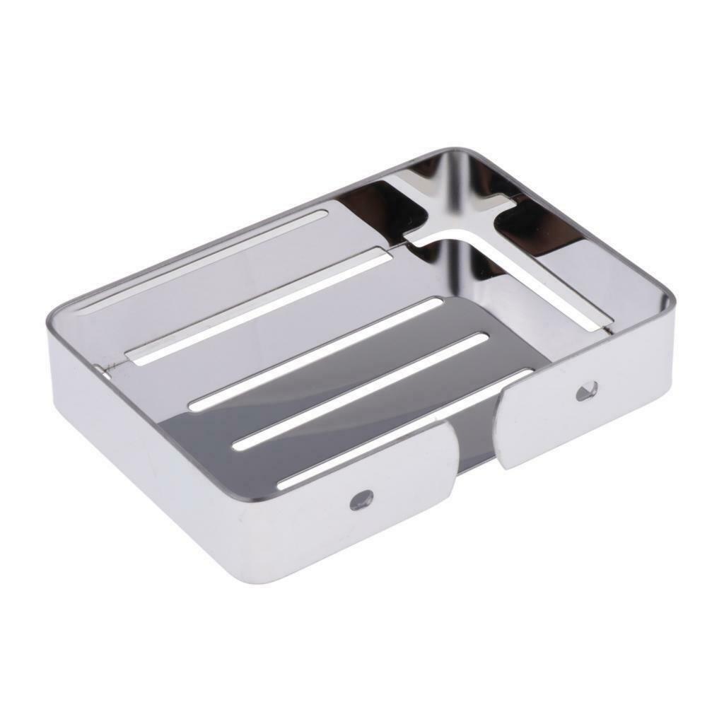 Shower Stainless Steel Soap Dish Holder Wall Mounted Accessory Sponge Holder
