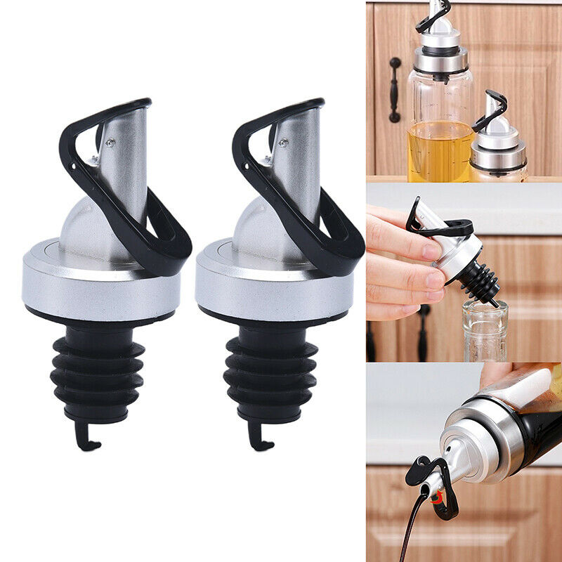 2Pcs Leak Proof  Bottle Stopper Bottle Cap Wine Oil Pourer Spout Dispens.l8