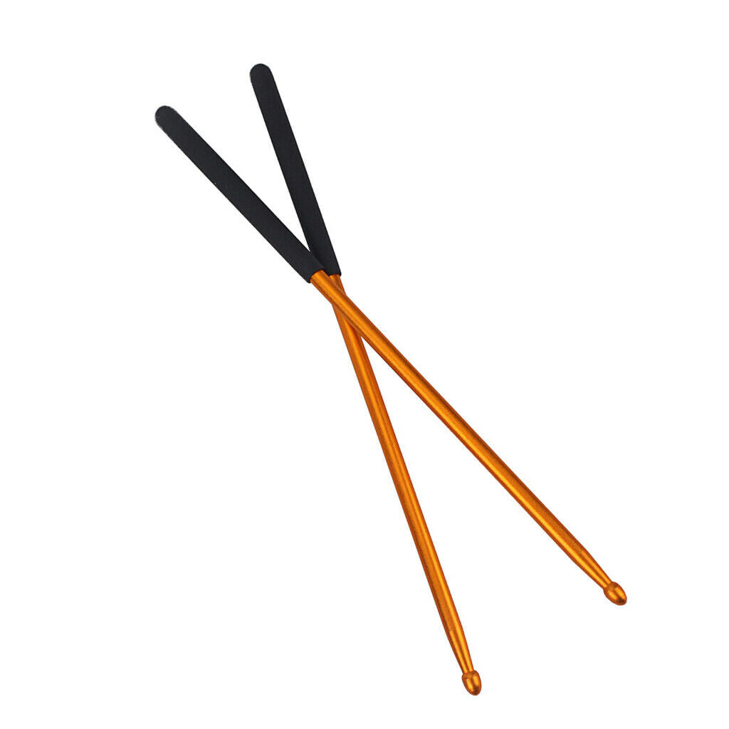 1 Pair 5A Metal Drum Stick for Jazz Drum and Dumb Drum Pad Practicing Golden