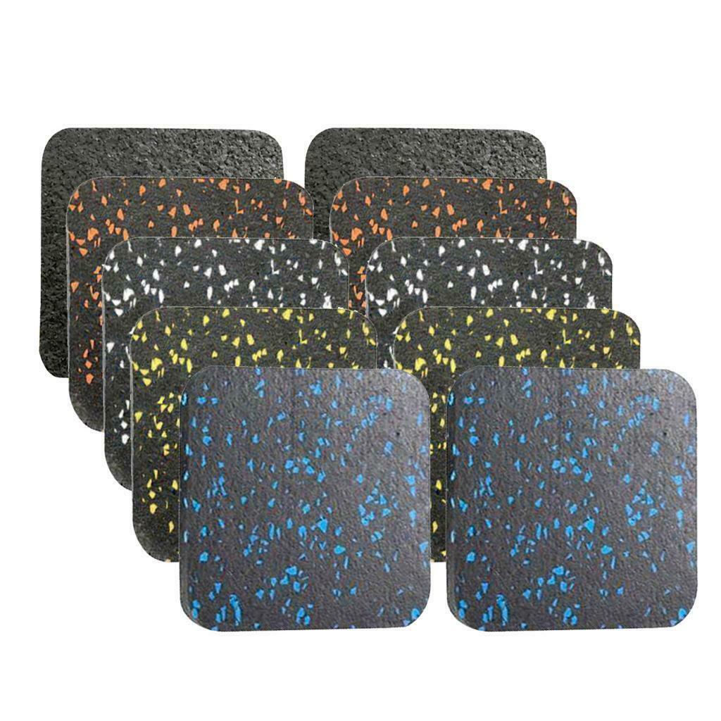 2X 2Pcs Treadmill Shock Absorbing Mat Rubber Office Workout Floor Pad Black