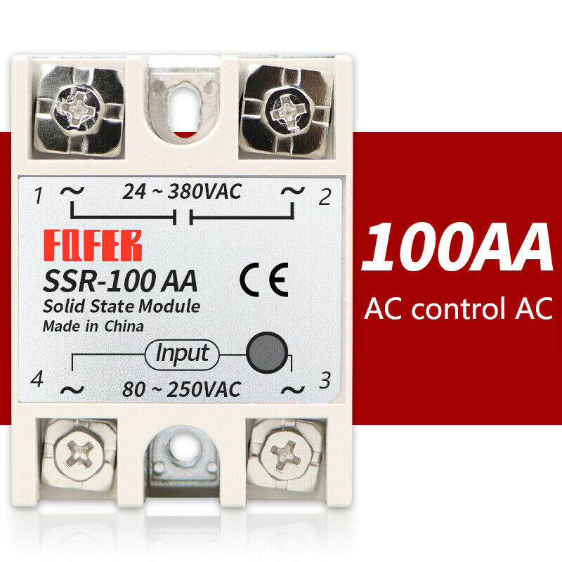 SSR-100AA AC Control AC Single-Phase Solid State Relay AC 80V-250V to AC24-380V