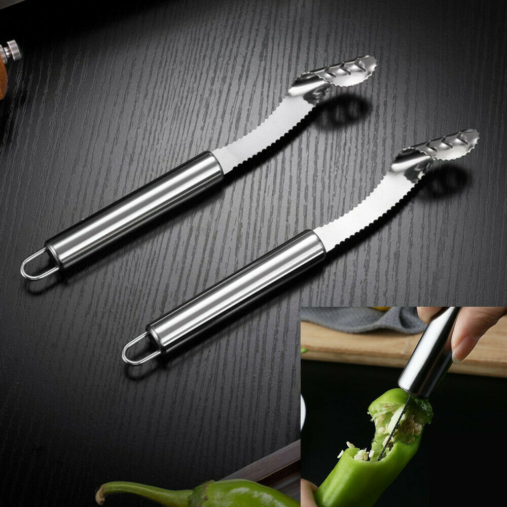 Jalapeno Pepper Corer Remover Cutter Slicer Stainless Steel Fruit Kitchen Tool