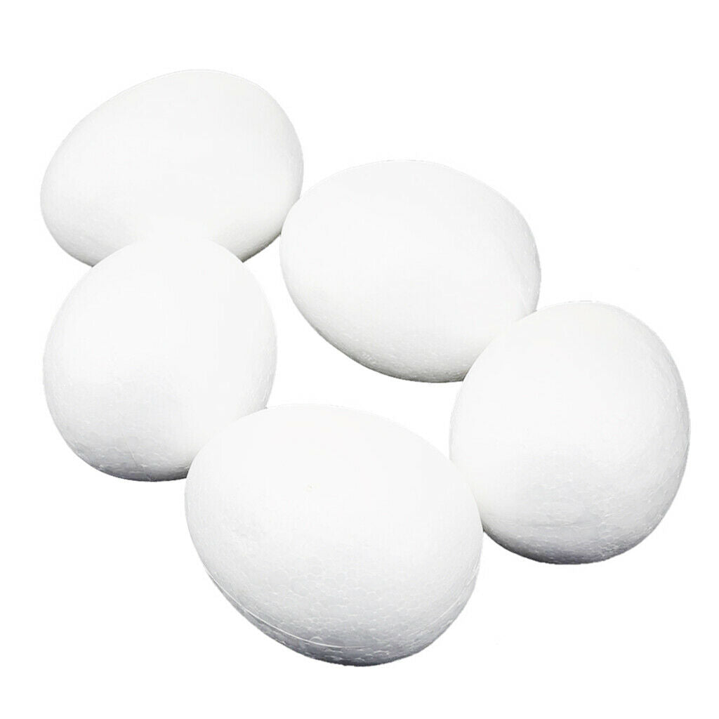 5 lot White Decorate Foam Egg Easter Craft Festive Decor Modelling Craft
