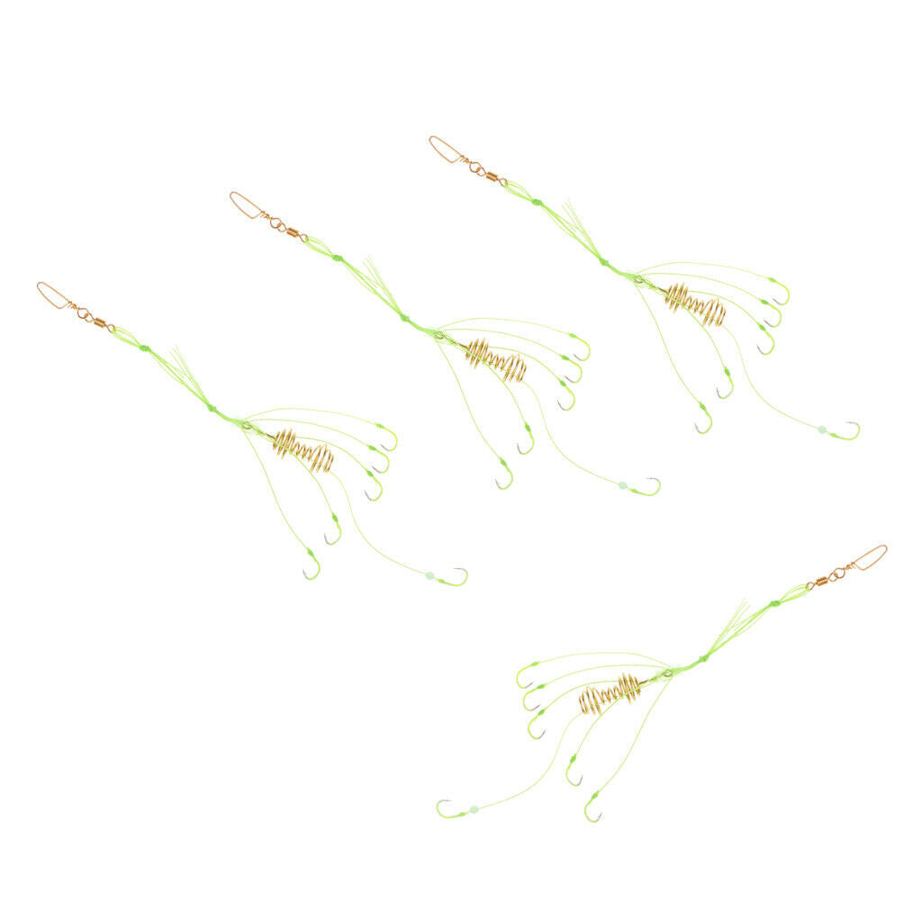 4pcs Fluorescent Light Fishing Hook Luminous Explosive Hooks A