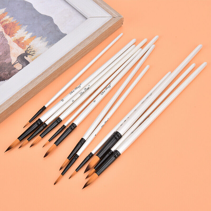 12Pcs/Set Artist Paint Brushes for Acrylic Watercolor Oil Painting Art Craft  DF