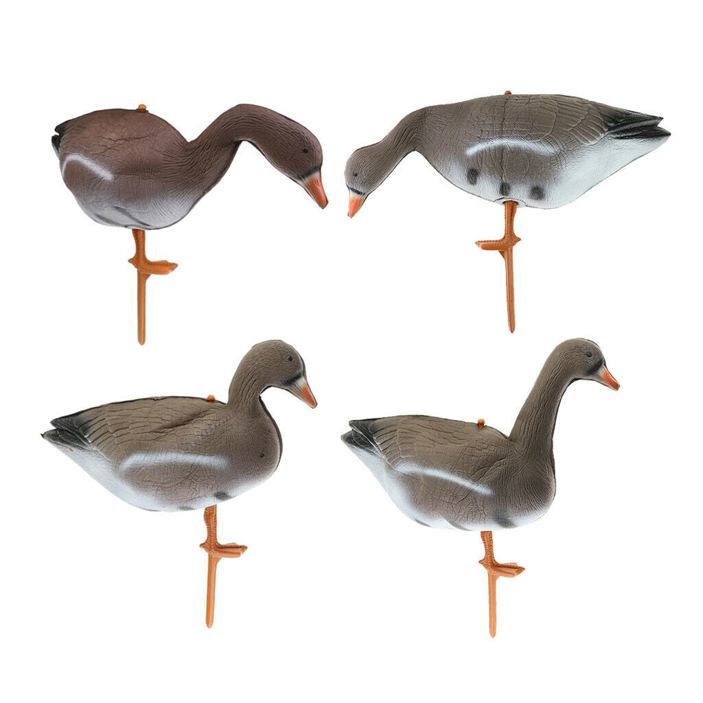 4x Simulation Foaming Goose Hunting Decoy Scarer Decoys Deterrent Sentries