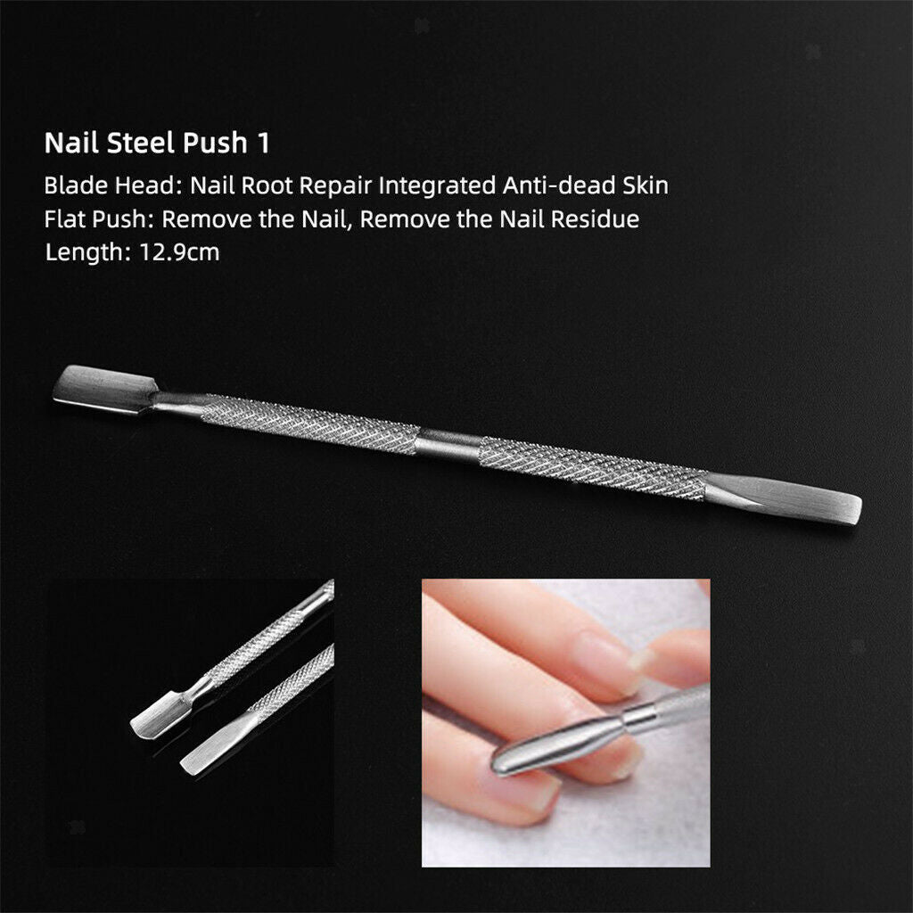 4Pcs Cuticle Pusher Nail Dead Hard Skin Callus Trimmer Remover Cleaner Set