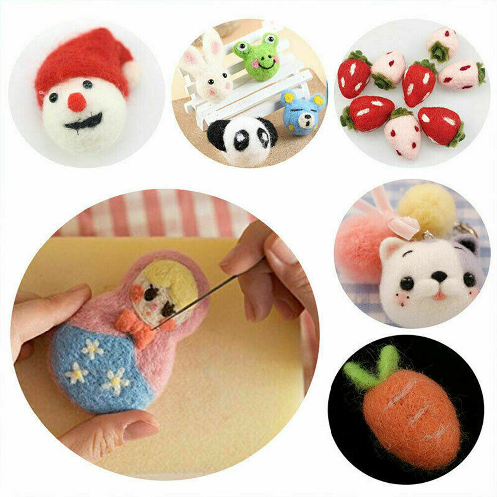 40 Color Wool Felt Needles Tool Set Needle Felting Mat Starter DIY Kit Gift