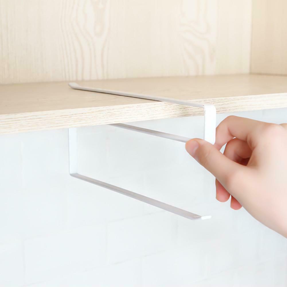 Kitchen Cabinet Door Rack Toilet Paper Towel Shelf Household Organizer @
