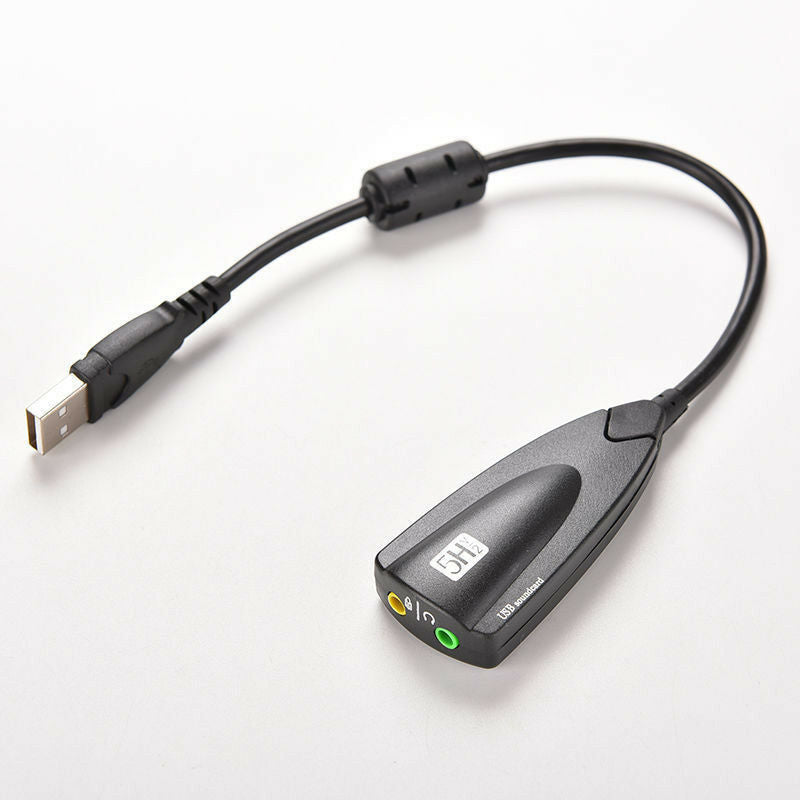New USB To 3.5mm Mic/Headphone Jack Headset Stereo Audio Adapter 7.1 Sound Card