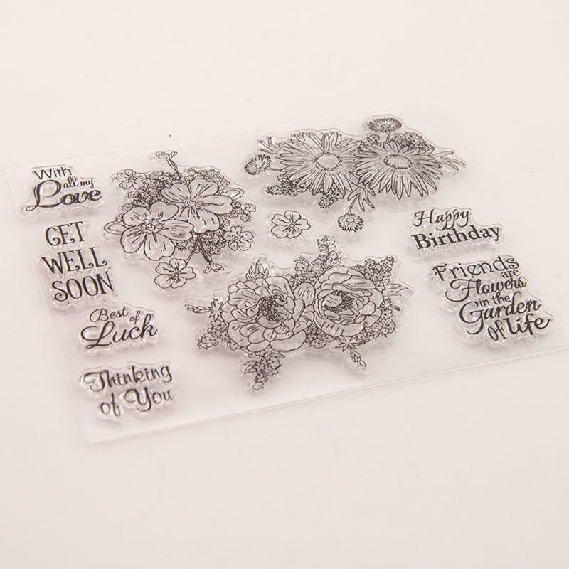 Flowers Silicone Clear Seal Stamp DIY Scrapbooking Embossing Photo Album Paper