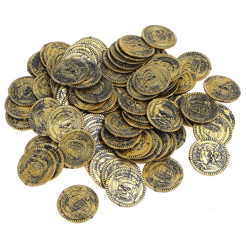 10pcs Pirate Treasure Coins Party Props Christmas Gift Game Currency Hallow XC