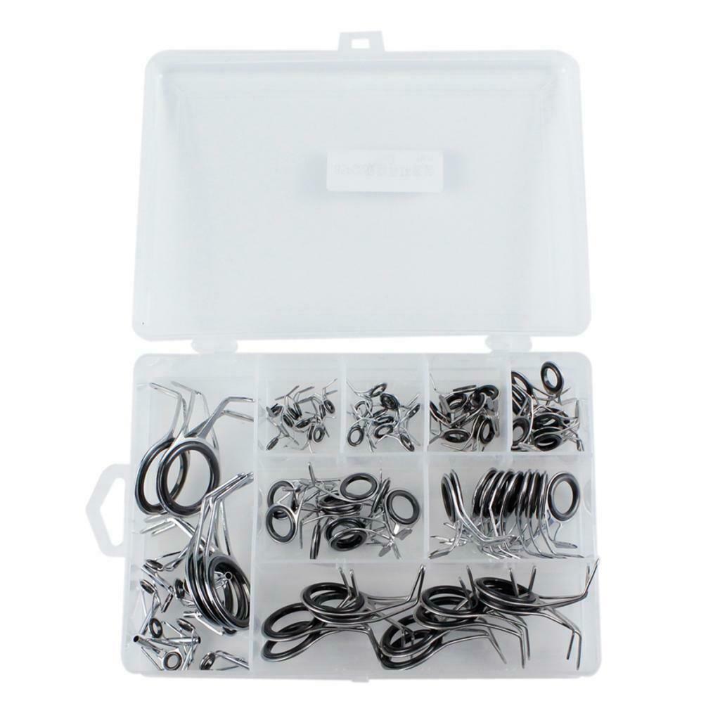 85 Pieces Fishing Rod Guides Tip Top Ring Pole Repair Set Anti-corrosive