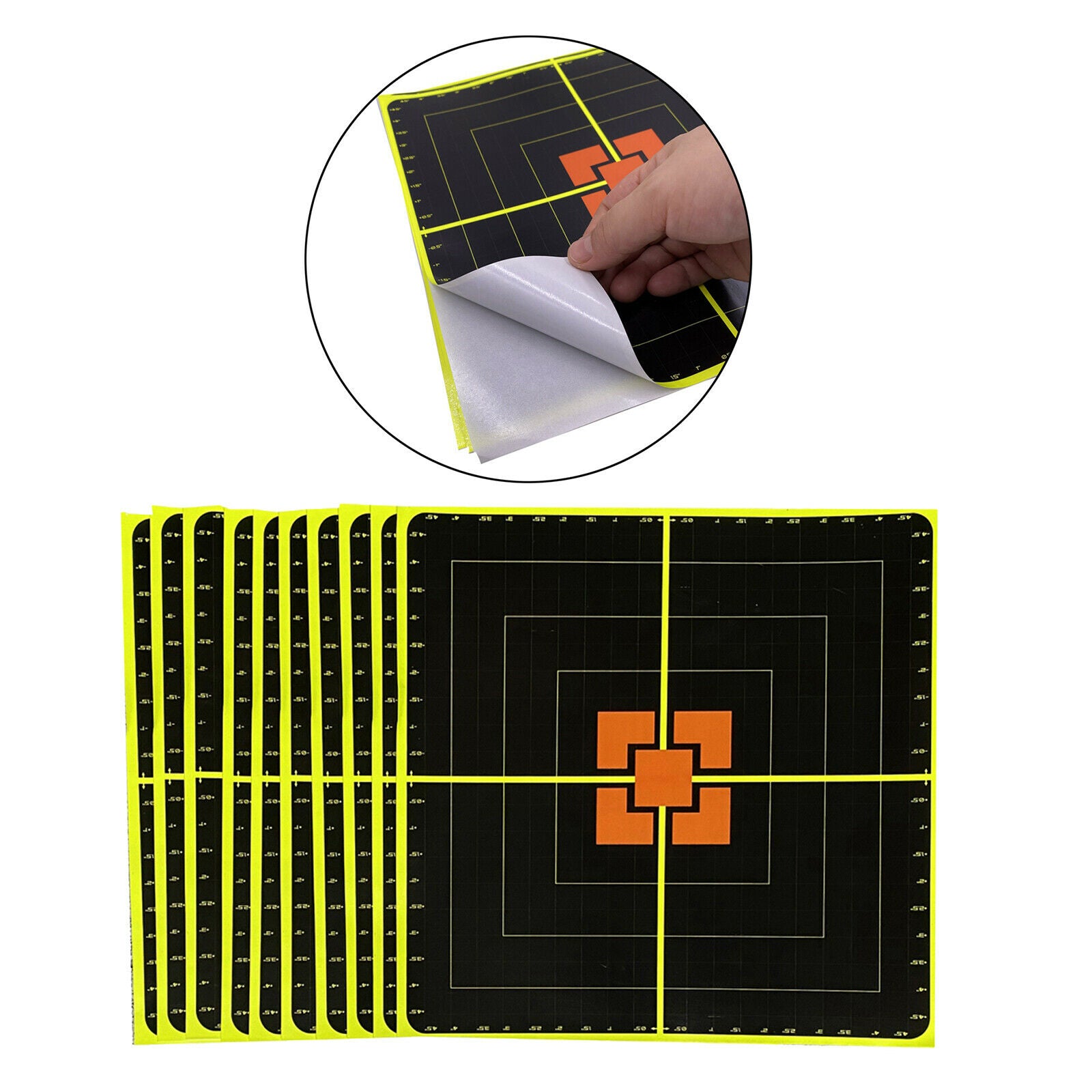 10 Packs 10inch Square Shape Shooting Targets Self Adhesive Gun Range Paster