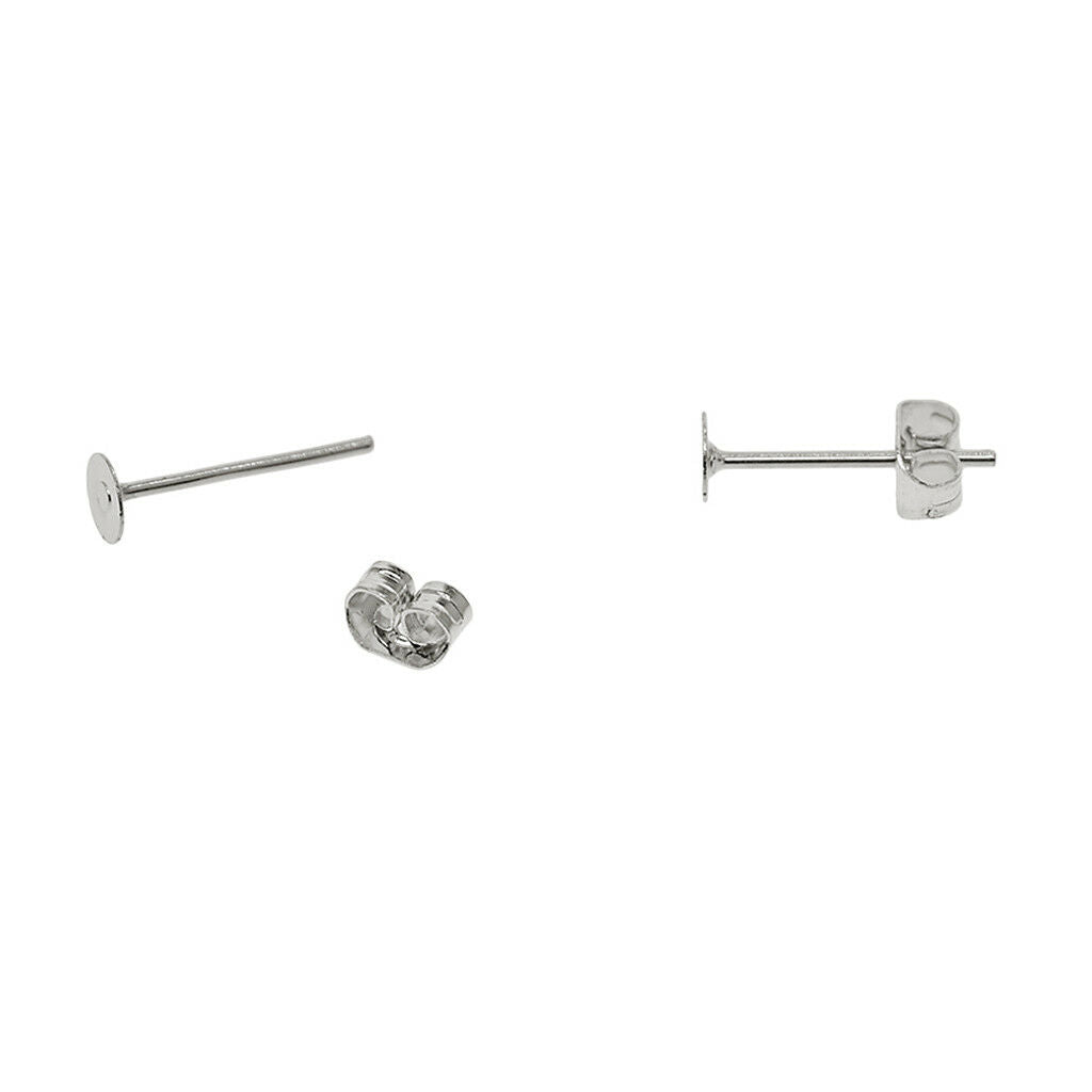 200 Pairs Flat Ear Pin Studs Earring Posts with Back Jewelry Making Supplies