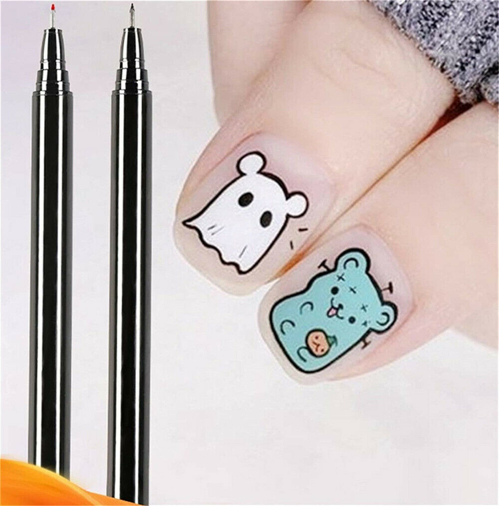 Nail Art Pen Polish Painting Drawing Pencil UV Gel DIY Design Manicure Tools~ AU