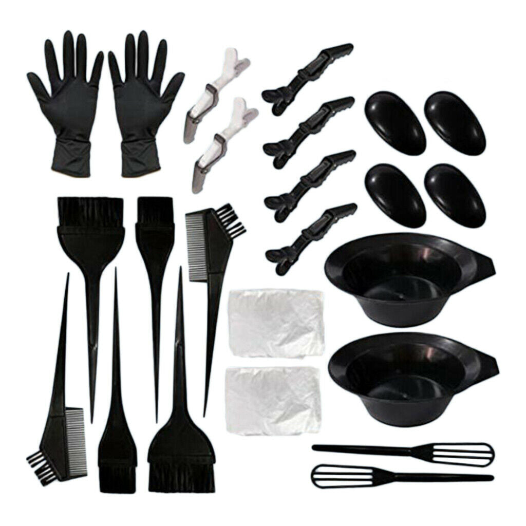 Salon Hair Dyeing Tint Tool Mixing Bowl Brush Disposable Dyeing   24/Set