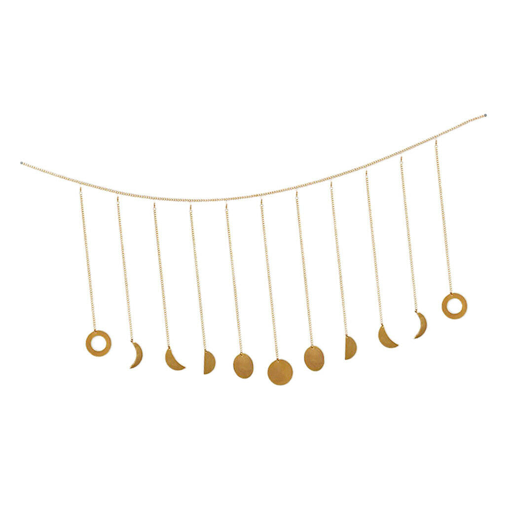 Wall Hanging Lunar Moon Phase Pendant Wall Art Chain for Bedroom Kids Room