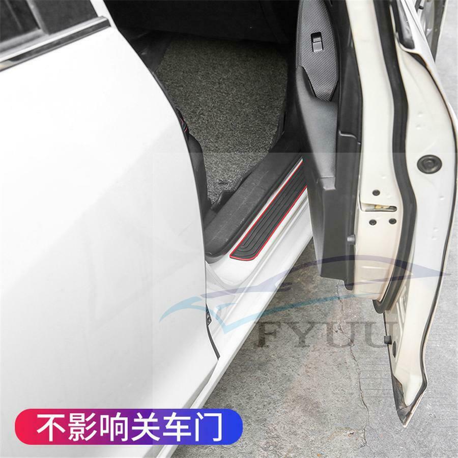 Universal 4PC Black Rubber Car Door Scuff Sill Cover Panel Step Protector Sport