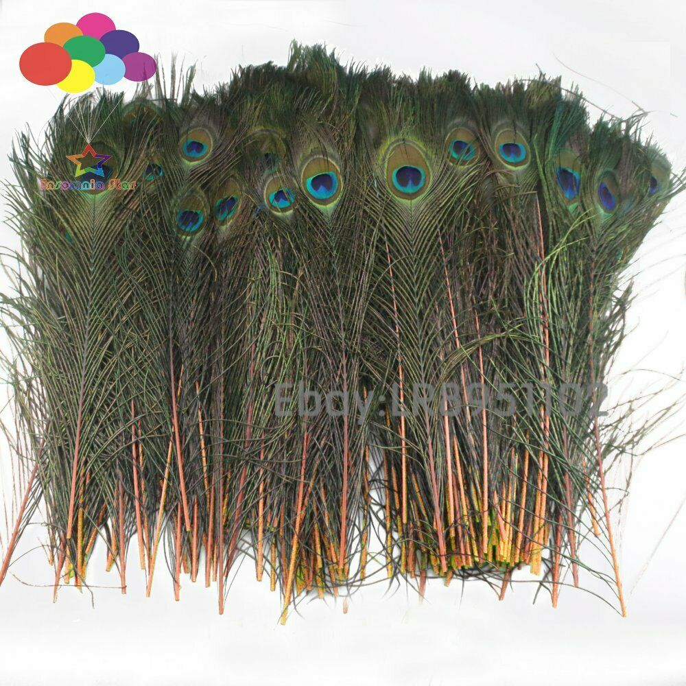 Peacock Feathers 100 Pcs / lot Length 40-45 CM Beautiful orange Diy Jewelry Deco