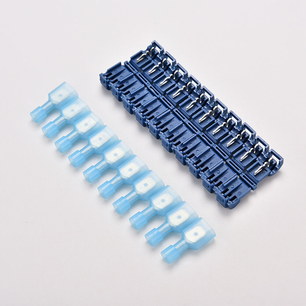 10 Pcs Electrical Cable Connectors Quick Splice Lock Wire Terminals Crimp Blu Kt