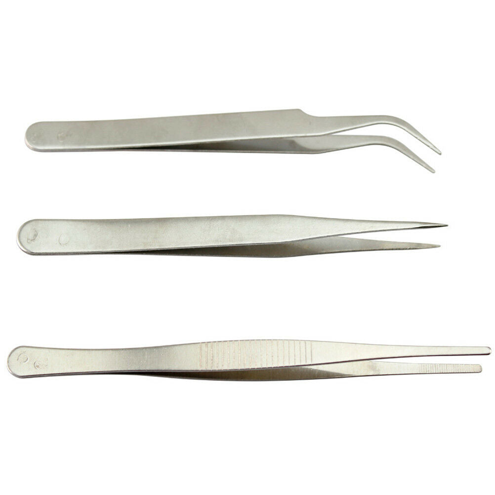 3X Repair Precision Jewellery Making Tool Stainless Steel Electronic Tweez.l8