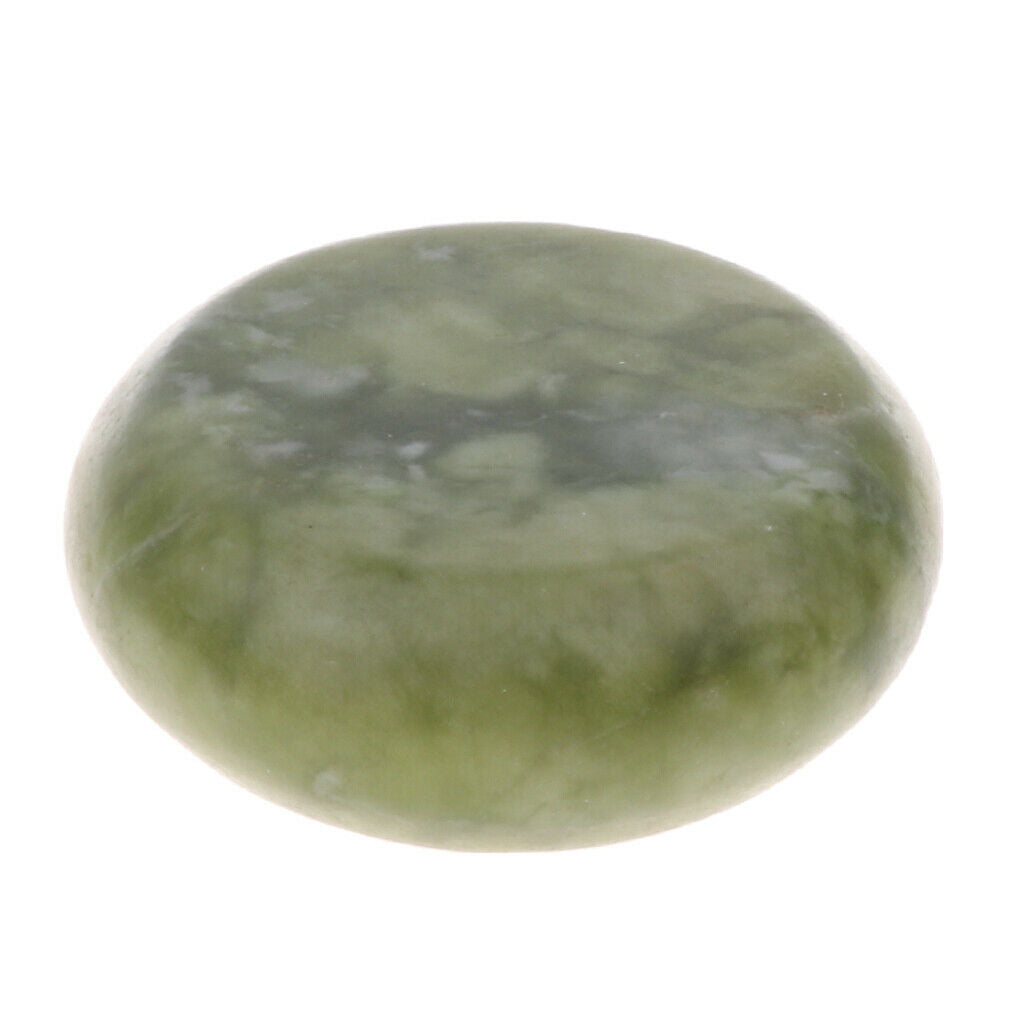 Lots 2 Green Massage Energy Jade Stones Set for Fatigue Relief 5x6cm+6x8cm