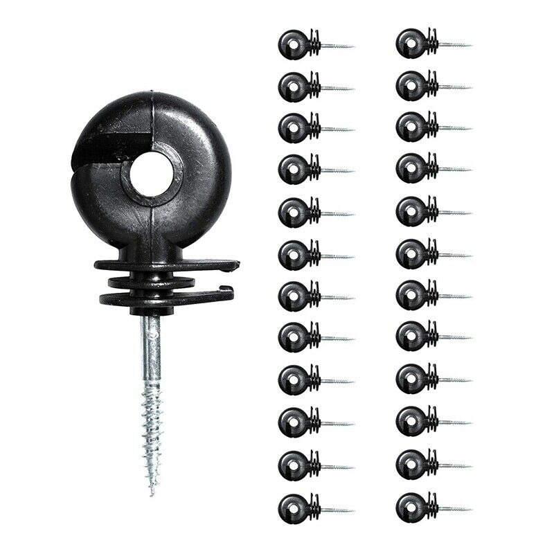 25Pcs Screw Fence Insulators Electric Fence Insulator Screw-in Insulator FenceU7