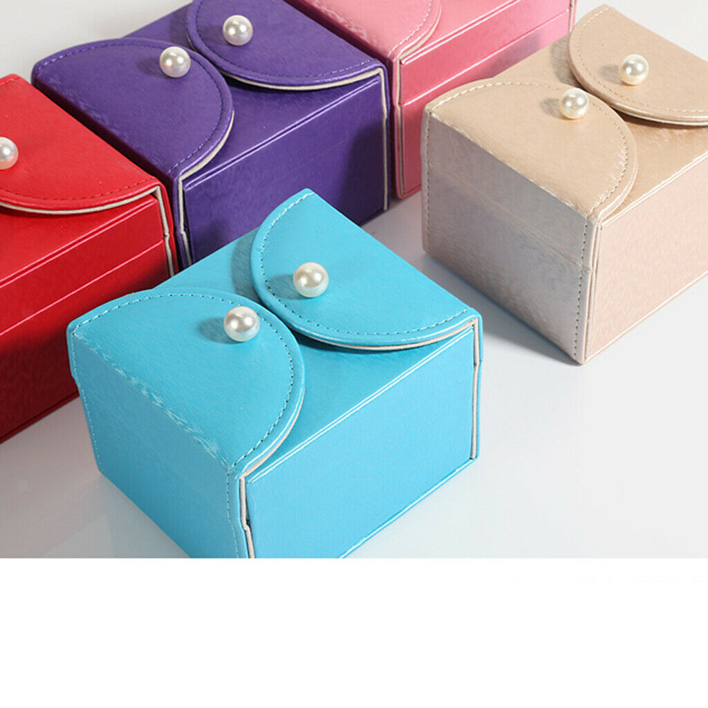 Portable Jewel Organizer Box PU Travel Bag Carry on for Toiletries Purple