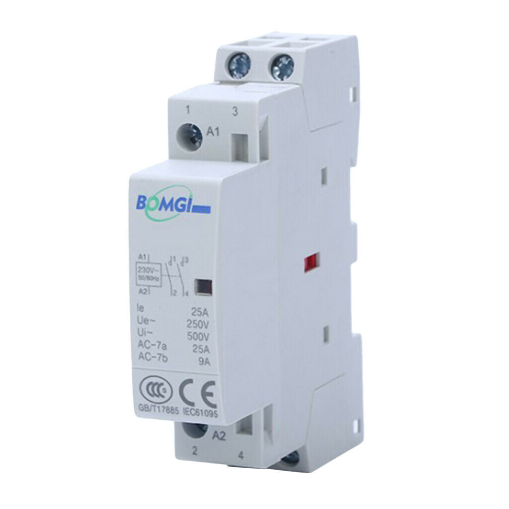 2X Household AC Modular Contactor BCH8-25A 2P 25A 2NO 50/60Hz 230V