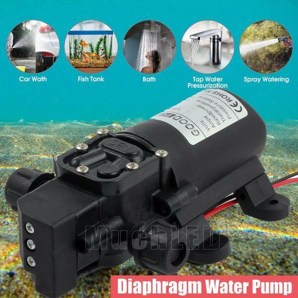 70W DC 12V 130 PSI 6L/Min Water High Pressure Diaphragm Self Priming Pump