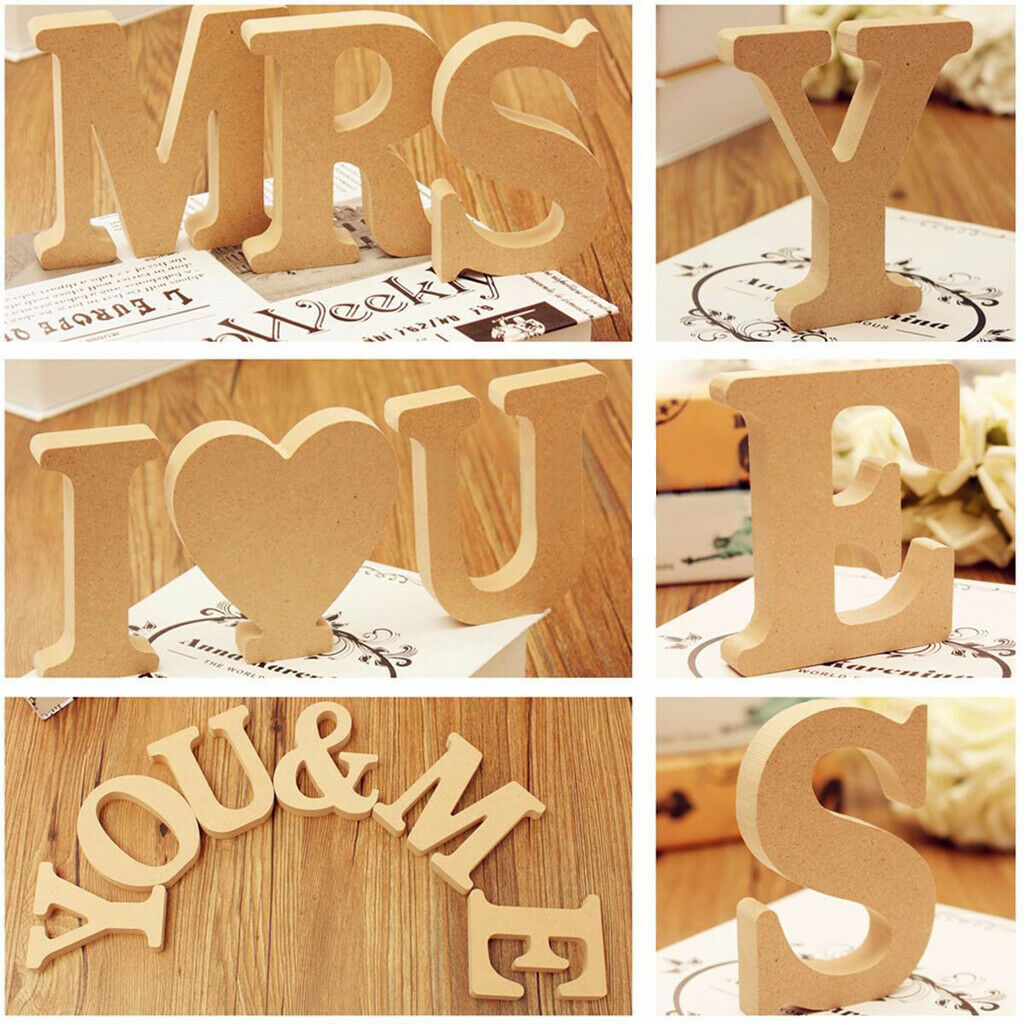 Wooden Alphabet Craft Letter Plaque Wall Hanging Wedding Nursery Decor R
