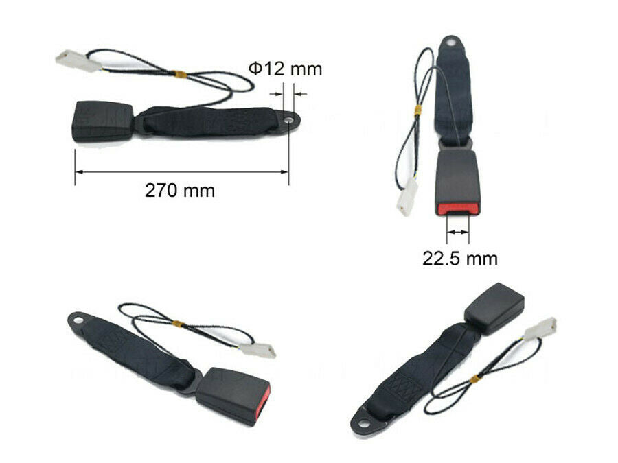 Universal Car Seat Belt Buckle Socket Plug Connector 7/8" w/ Warning Alarm Cable