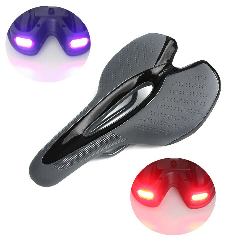 Durable Bicycle Saddle with USB Charging Light MTB Road Bike Seat Cushion
