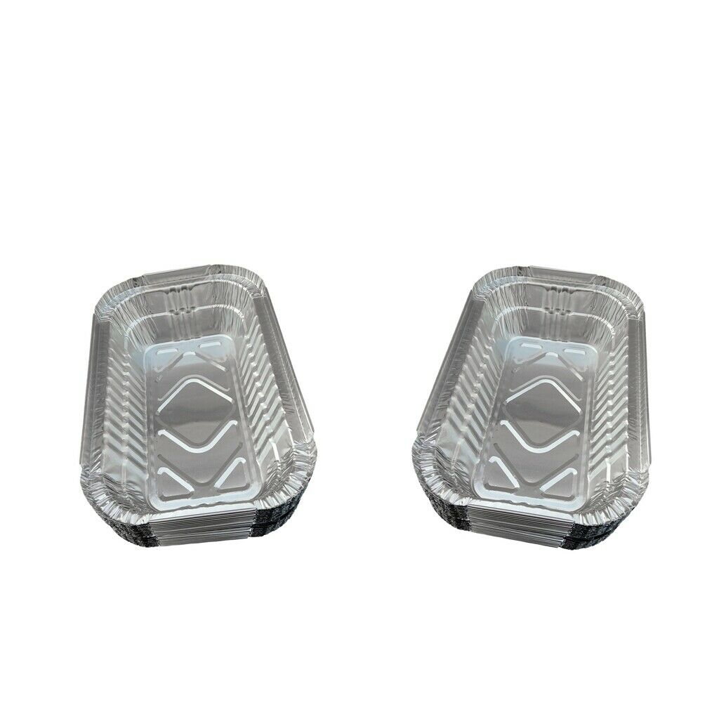 40x Disposable Aluminum Foil Grill Drip Pans for BBQ Baking Roasting 700ml