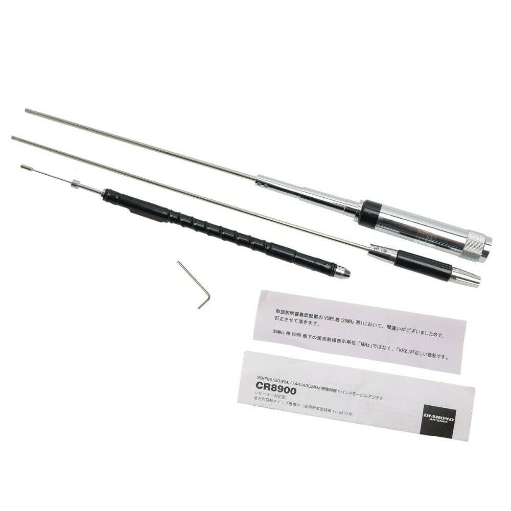 CR8900 CB/VHF/UHF Quad Band 29/50/144/430MHZ Mobile Car Radio Antenna for Yaesu