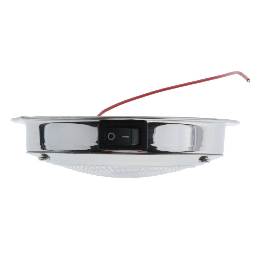 12V 2W LED Dome Light Boat RV Caravan Cabin Interior White Ceiling Lamp 4.3"