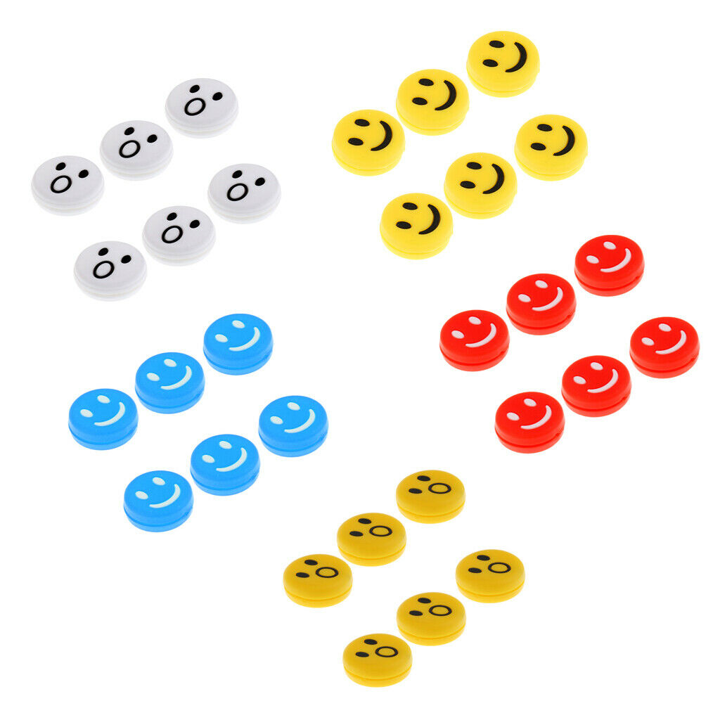 6pcs Silicone Tennis Racket Vibration Dampener Shock Absorber Yellow