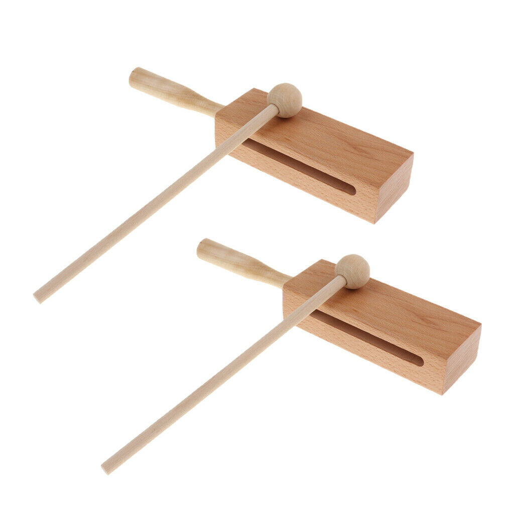 2 Set Novelty Hand Percussion Block with Mallet Christmas Birthday Gift Toys