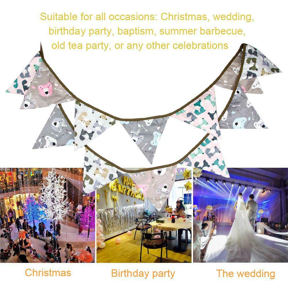 3.2m Cartoon Mix-Animals Pattern Hanging Flags Pennant Party Festival Decor @