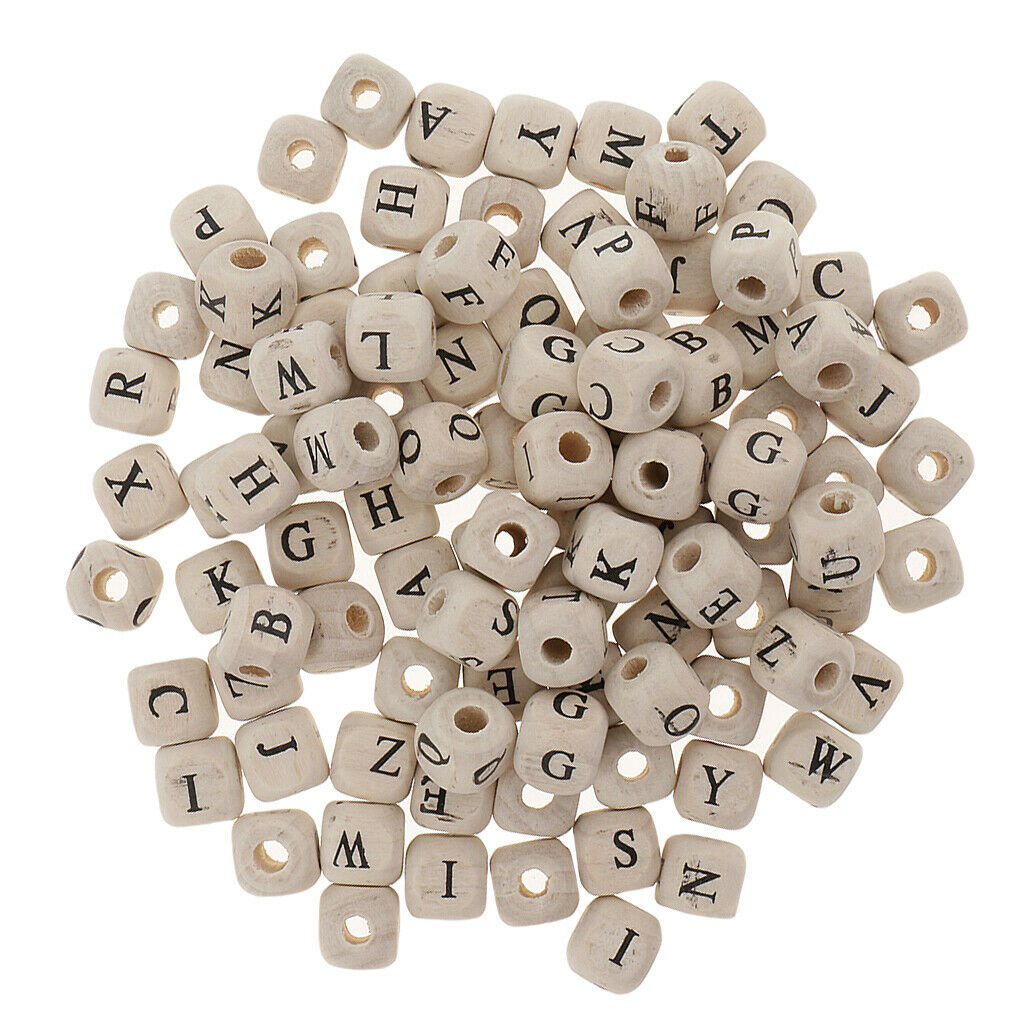 100x Wood Spacer Beads Jewelry Making Beading Embellishments Charms White