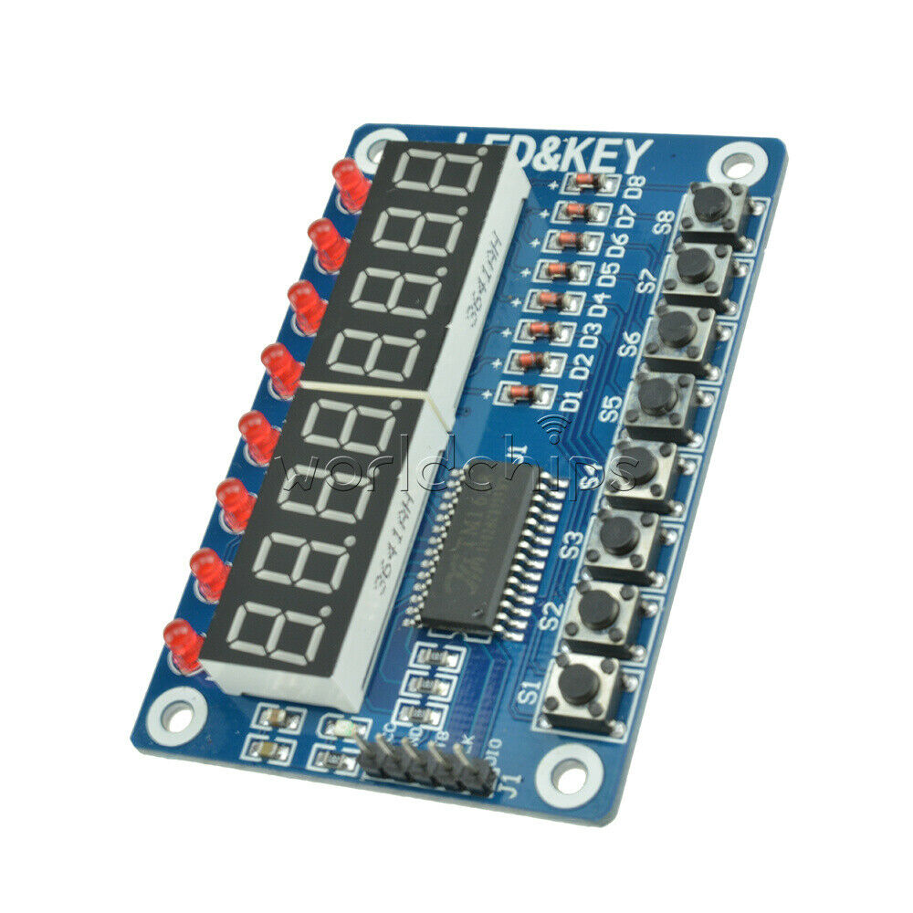 8-Bit LED Digital Tube Common Cathode 8 Keys TM1638 Display Module for Arduino