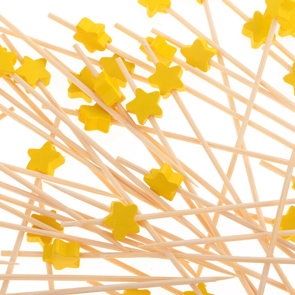 Pieces of 200 Star Bamboo Catering Paddle Finger Food Picks Cocktail Party